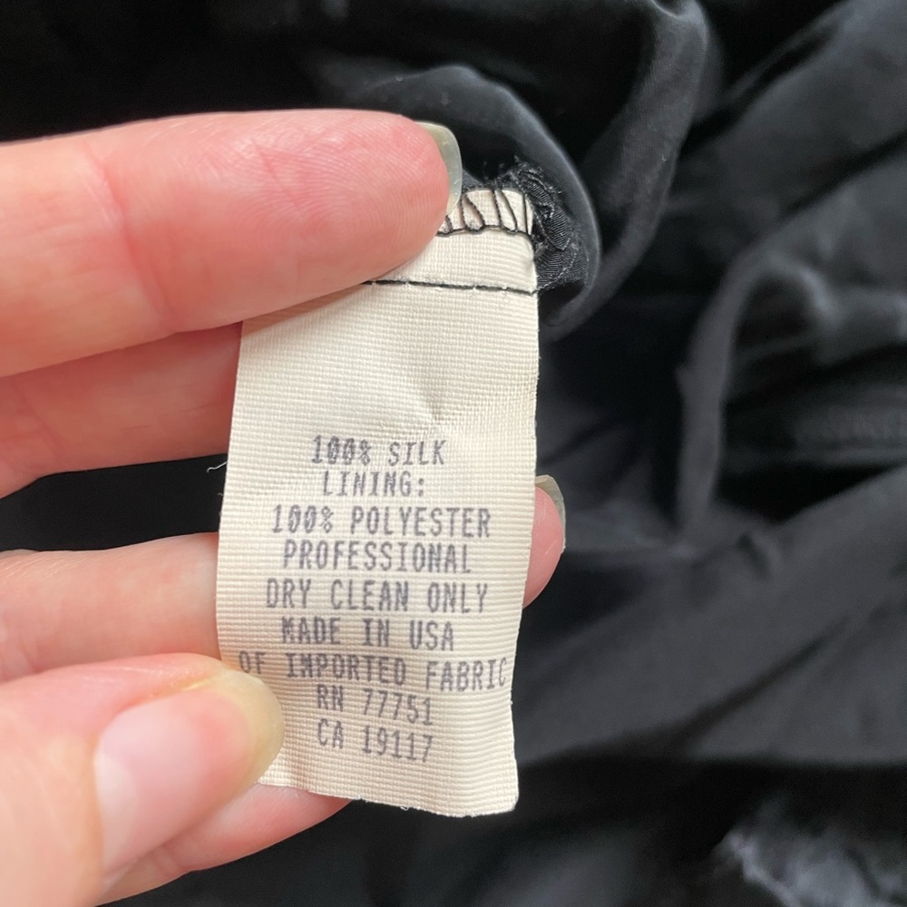 Vintage Betsey Johnson Y2K Silk charmeuse centerline ruched dress black holiday - Picture 7 of 8